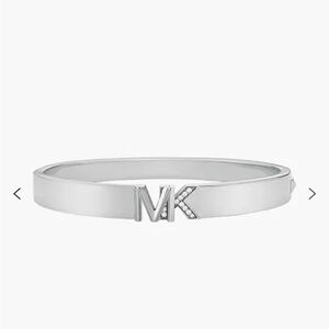 Michael Kors Silver MK Logo Bangle Authentic